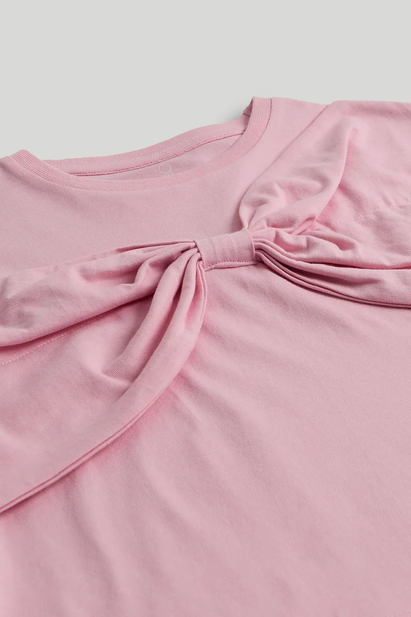 مذركير تيشيرت بفيونكة وردية