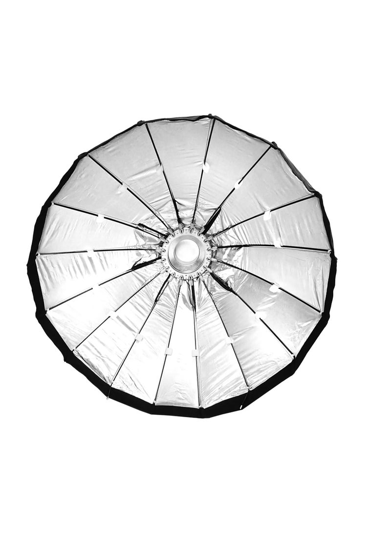 PROMAGE 100cm Octa Softbox with Beauty Dish – 16 Braces, Silver Interior for Studio Lighting - Image 1