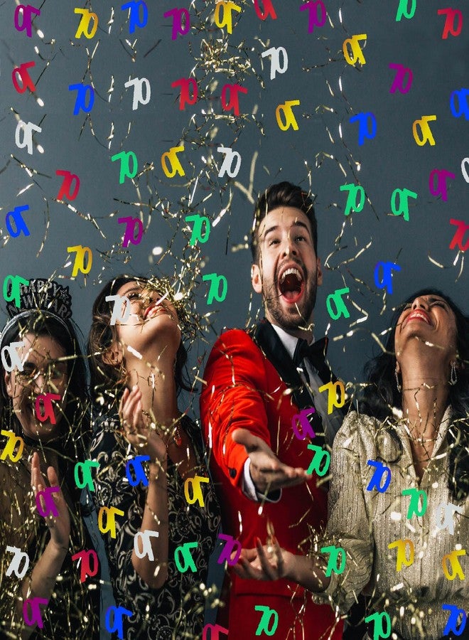 OJLDKTH زينة عيد الميلاد السبعين، زينة لامعة معدنية لحفلات عيد الميلاد السبعين، زينة طاولة لحفلات الذكرى السنوية وأعياد الميلاد والتقاعد. (70 لونًا) - Image 5