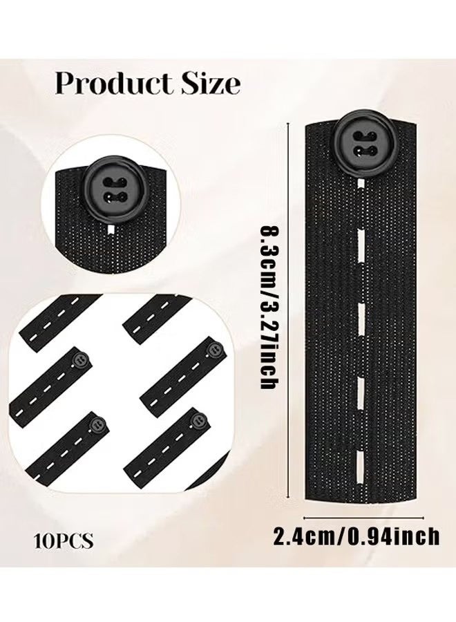 YJ 10-Piece Adjustable Elastic Button Extenders – Waistband Extenders for Jeans, Pants, and Trousers - Image 2