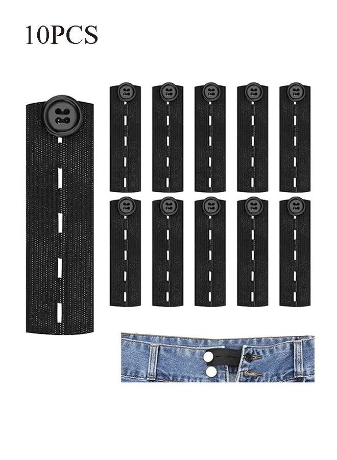 YJ 10-Piece Adjustable Elastic Button Extenders – Waistband Extenders for Jeans, Pants, and Trousers - Image 1