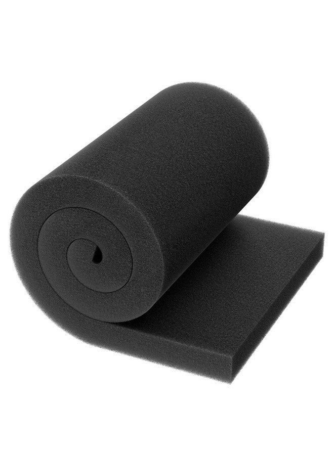 Pawfly Aquarium Filter Media Pad for Fish Tank Filters Aquarium Filter Media Sponge Filter Floss Roll for Sumps Ponds Hydroponics Black Foam Floss for Water Filtration, 36" L x 12" W - Image 1