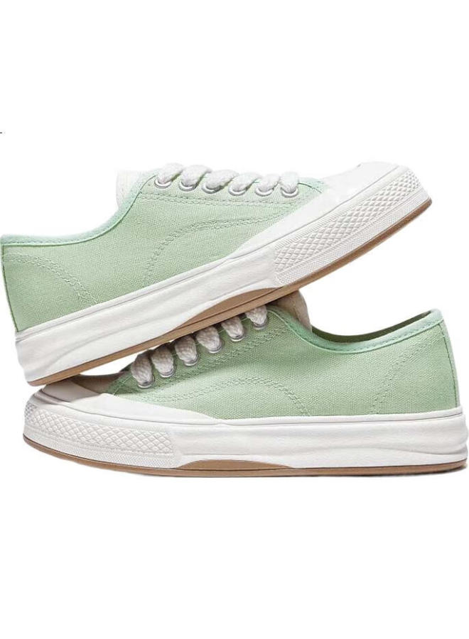 Leap Summer Breathable Canvas Shoes For Men And Women New Thick-Soled All-Match Couple Shoes Green Size 40 - Image 2