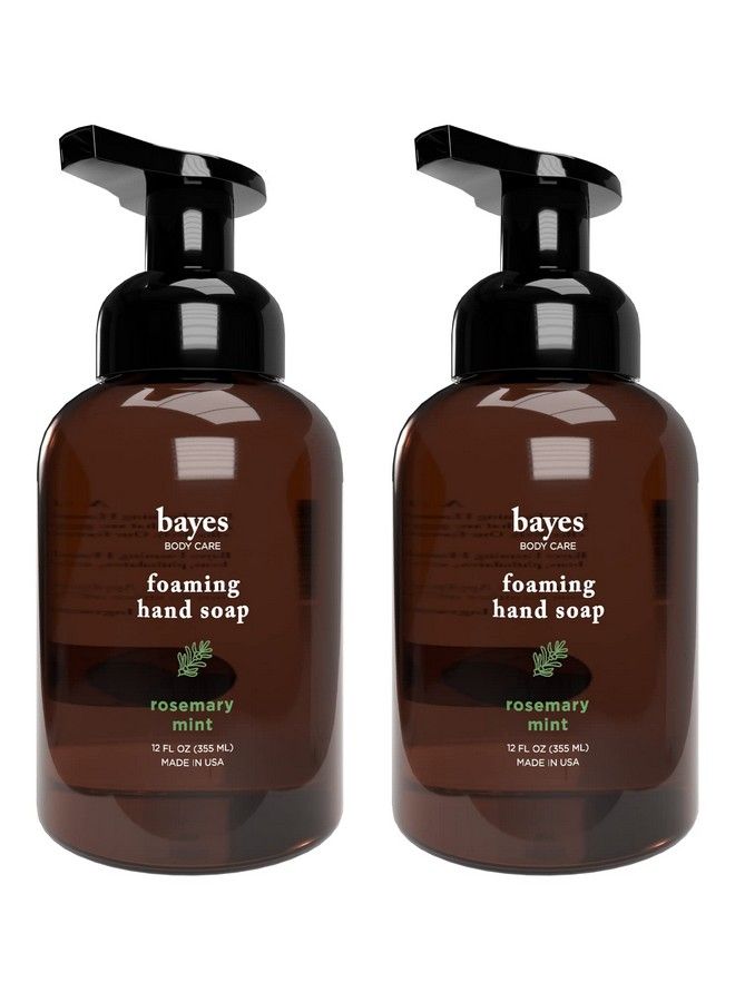 Bayes Foaming Hand Soap Plantderived Aromatic And Nourishing Hand Wash Infused With Natural Essential Oils Usda Certified Biobased 12 Ounce Rosemary Mint 2 Pack - Image 2