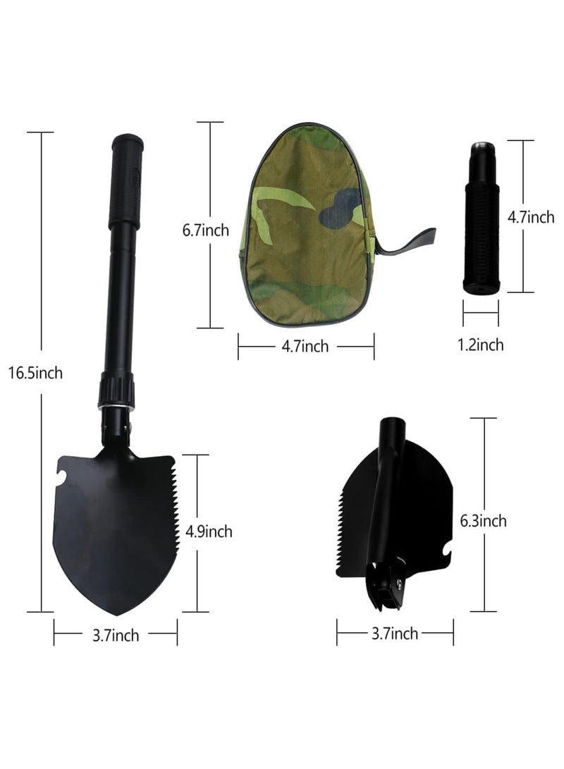 Festive Gallery Multitool Mini Outdoor Camping Folding Shovel Multifunctional Portable Entrenching Tool Lightweight for Outdoor Hiking with Cover (Shoval SH07 Black)  - Image 2