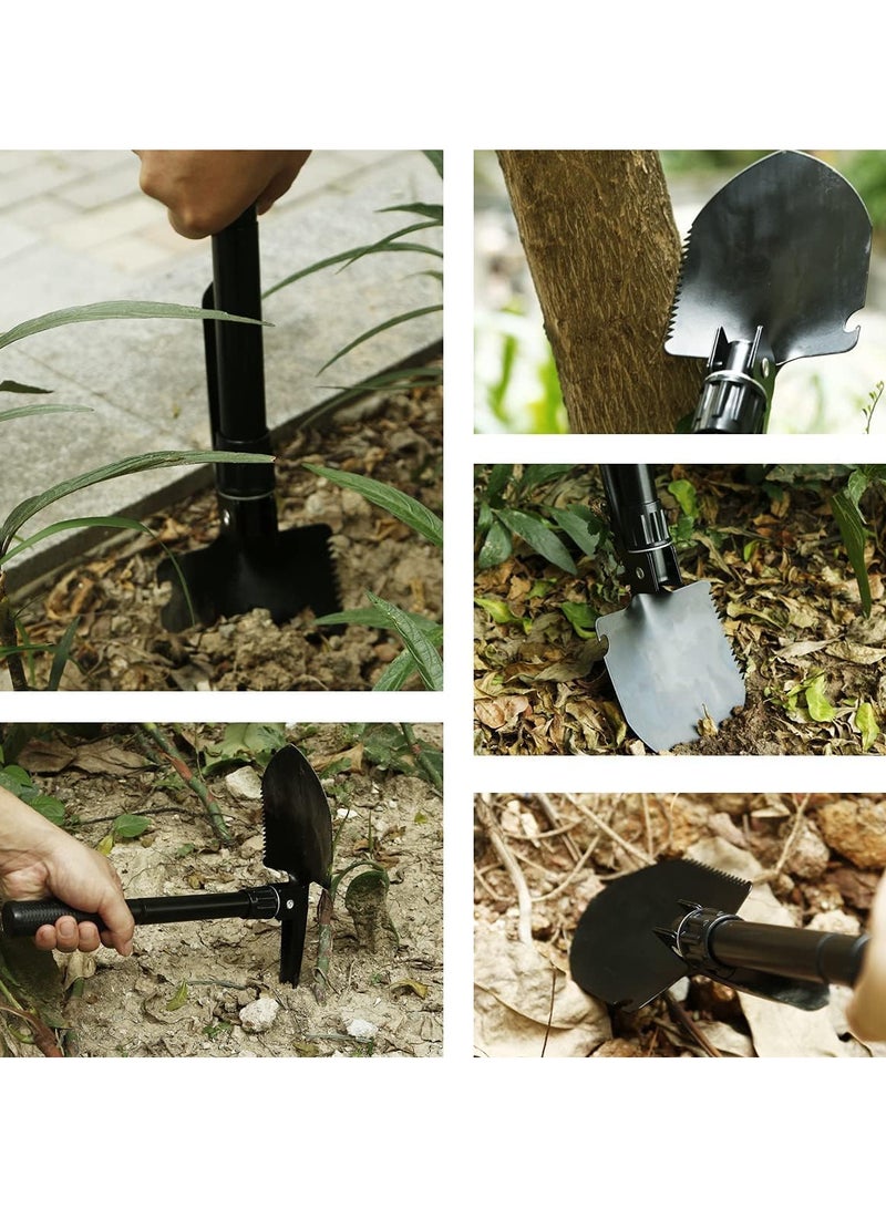 Festive Gallery Multitool Mini Outdoor Camping Folding Shovel Multifunctional Portable Entrenching Tool Lightweight for Outdoor Hiking with Cover (Shoval SH07 Black)  - Image 3