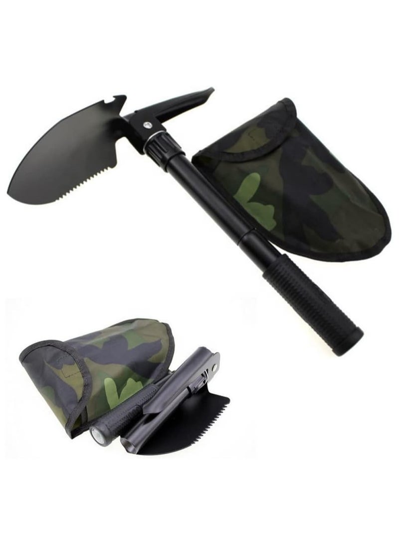 Festive Gallery Multitool Mini Outdoor Camping Folding Shovel Multifunctional Portable Entrenching Tool Lightweight for Outdoor Hiking with Cover (Shoval SH07 Black)  - Image 1