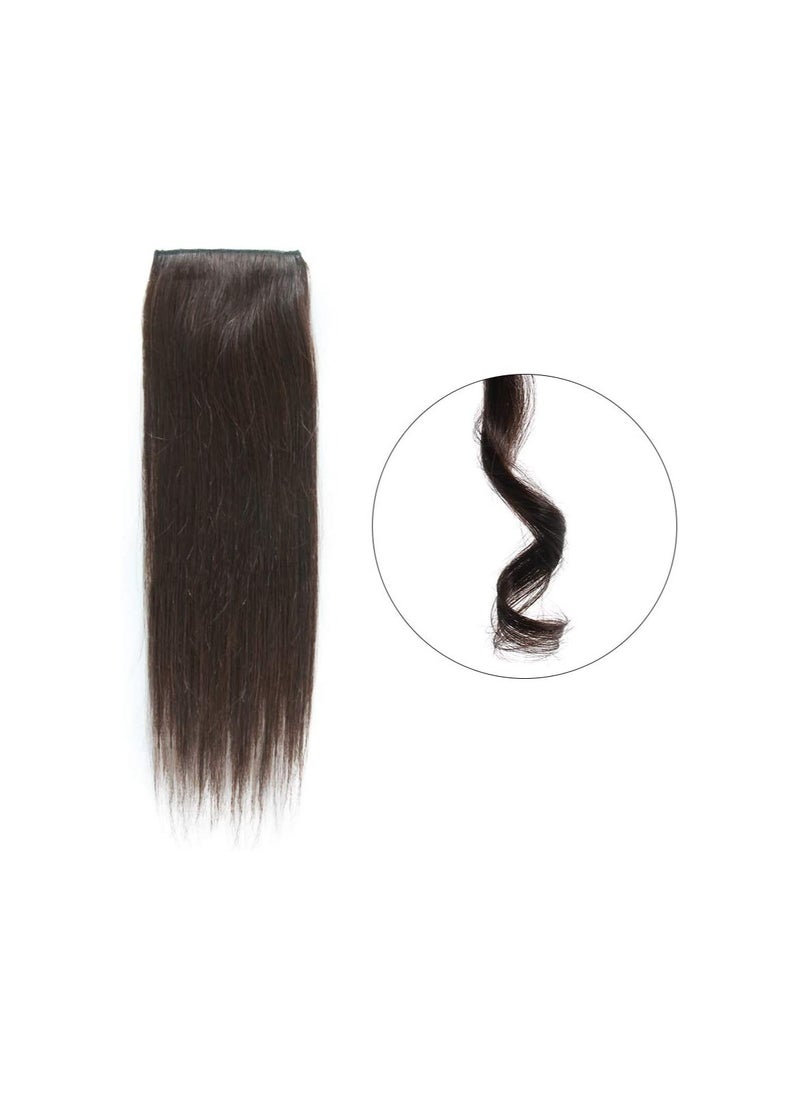 Estelle Estelle 2 Pieces Black Human Hair Clip in Hair Extensions 14inch,Straight Hairpiece About 25g/pc, Cand Be Dyed  - Image 4