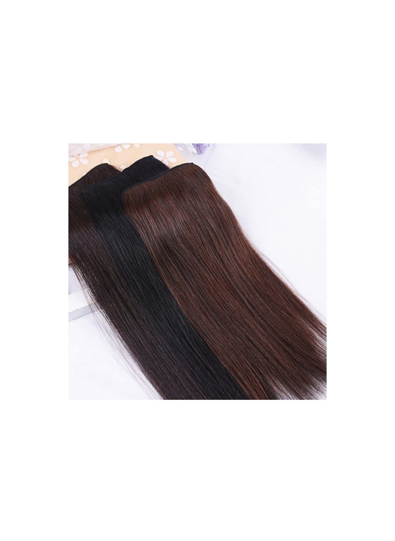 Estelle Estelle 2 Pieces Black Human Hair Clip in Hair Extensions 14inch,Straight Hairpiece About 25g/pc, Cand Be Dyed  - Image 3