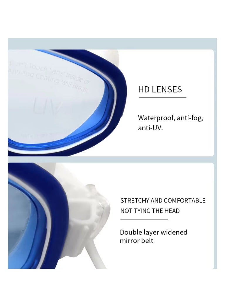 طقم سباحة للأطفال مكون من قطعتين - نظارات واقية كبيرة مضادة للضباب وسدادات أذن من السيليكون قابلة لإعادة الاستخدام، مثالية للأعمار من 3 إلى 12 عامًا، لدروس السباحة في حمام السباحة والشاطئ - Image 4