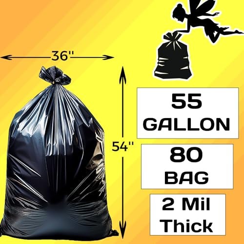 DIVISIONAL 80 Count | Contractor Garbage Bags | 55 Gallon Contractor Bags Heavy Duty | 2 Mil | Heavy Duty Contractor Bags | Contractor Trash Bags | Heavy Duty Trash Bags - Image 5