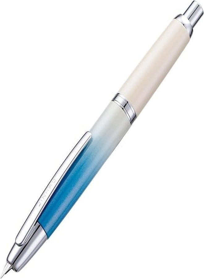 LUOSHI Jinhao 10 Capless Fountain Pen, Gradient Blue Retractable Fine Nib with Ink Converter Limited Edition Set - Image 1