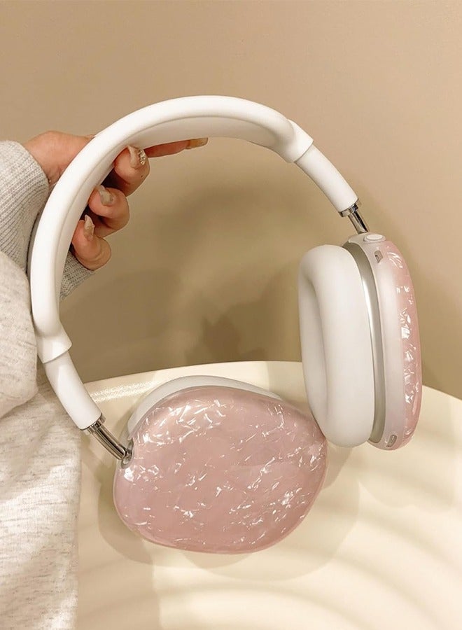 Sanda Case Cover for AirPods Max Headphones, Pink Pearl Shell TPU Ear Cups Cover, Lacquered Soft TPU Scratch Resistant Protective Ear Cups Airpods Max Headphone Case (Pink Shell) - Image 3