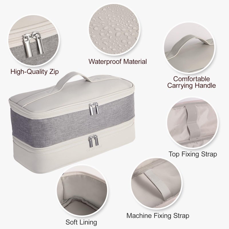 GENCAM Double-Layer Airwrap Travel Case for Shark Flexstyle, Carrying Case for Shark 430/440 Flexstyle, Travel Bag for Shark Flexstyle/Dyson Airwrap Styler and Attachments (light grey) - Image 3