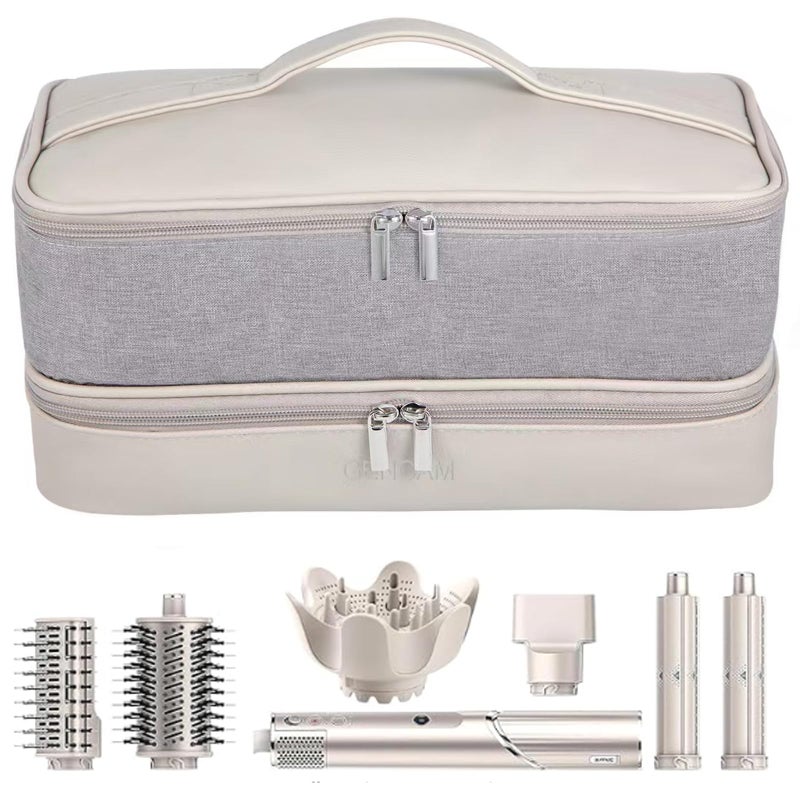 GENCAM Double-Layer Airwrap Travel Case for Shark Flexstyle, Carrying Case for Shark 430/440 Flexstyle, Travel Bag for Shark Flexstyle/Dyson Airwrap Styler and Attachments (light grey) - Image 1