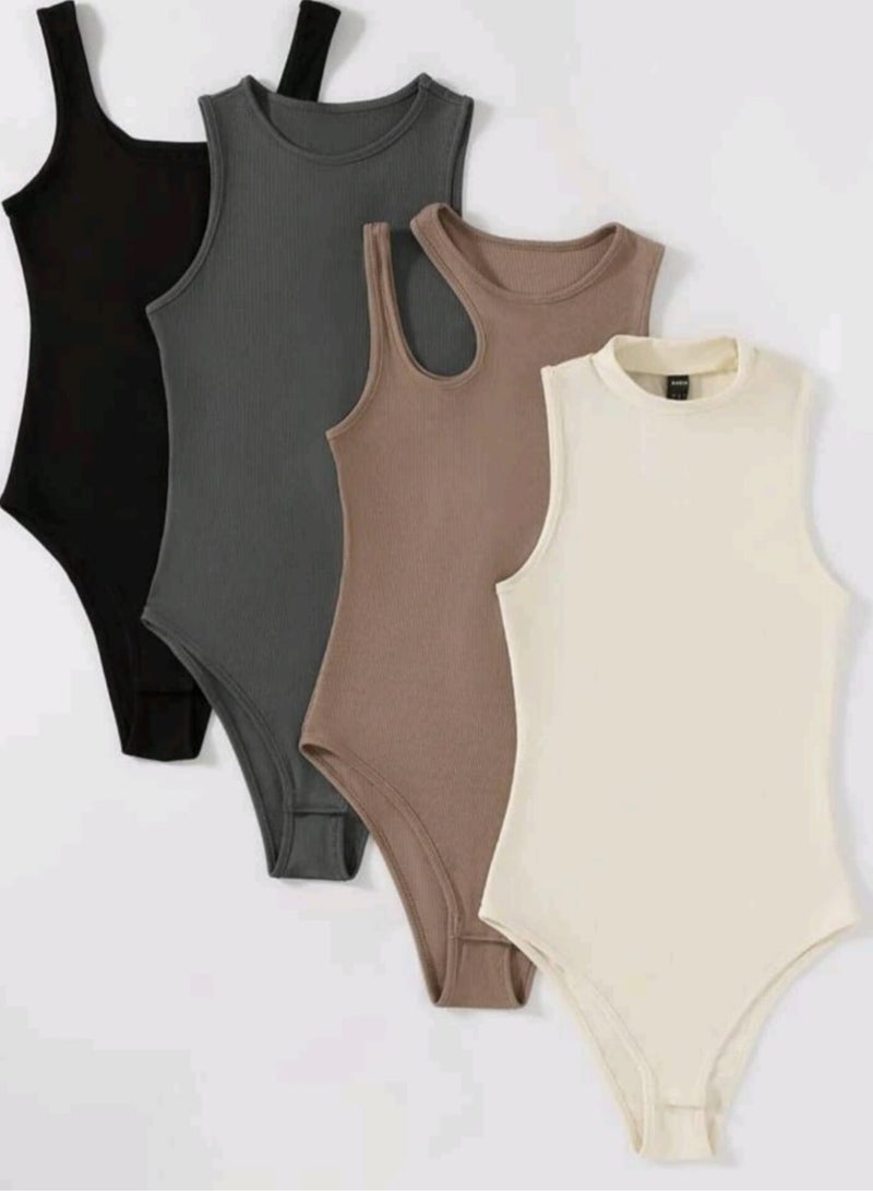 4-Piece Bodysuit Set with Distinctive Designs - Image 3