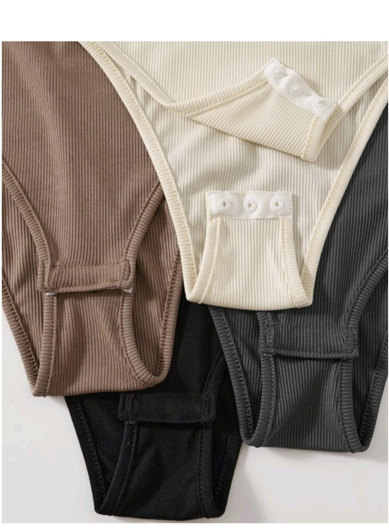 4-Piece Bodysuit Set with Distinctive Designs - Image 2