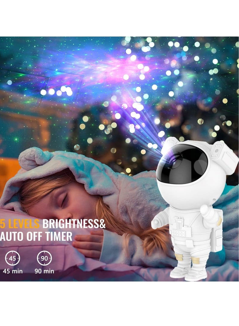 Star Projector Galaxy Night Light, Astronaut Starry LED Lamp With Timer, Lightweight And Portable Kids Star Projector, Durable Night Lamp For Kids Bedroom, (1pc, White)  - Image 2