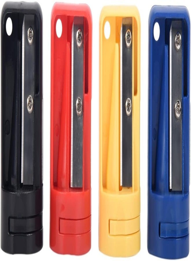 WsjiaboFux 4 Pack Multicolor Carpenter Pencil Sharpener- Manual Pencil Sharpener for Flat Carpenter Pencils, Portable Pencil Sharpening Tool Pencil Sharpeners Writing and Correction Supplies - Image 1