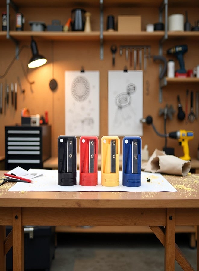 WsjiaboFux 4 Pack Multicolor Carpenter Pencil Sharpener- Manual Pencil Sharpener for Flat Carpenter Pencils, Portable Pencil Sharpening Tool Pencil Sharpeners Writing and Correction Supplies - Image 4