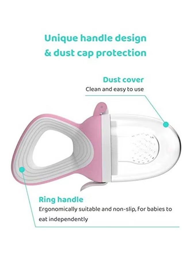 إيكيوك مغذي طعام طازج للأطفال من قطعتين مع 3 أحجام من أكياس السيليكون القابلة للاستبدال ومصاصات الفاكهة للأطفال الصغار والرضع بألوان محفزة للشهية - Image 3