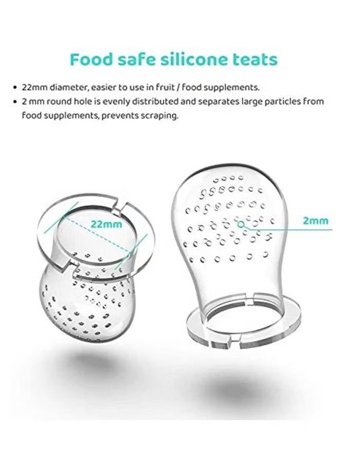 إيكيوك مغذي طعام طازج للأطفال من قطعتين مع 3 أحجام من أكياس السيليكون القابلة للاستبدال ومصاصات الفاكهة للأطفال الصغار والرضع بألوان محفزة للشهية - Image 5