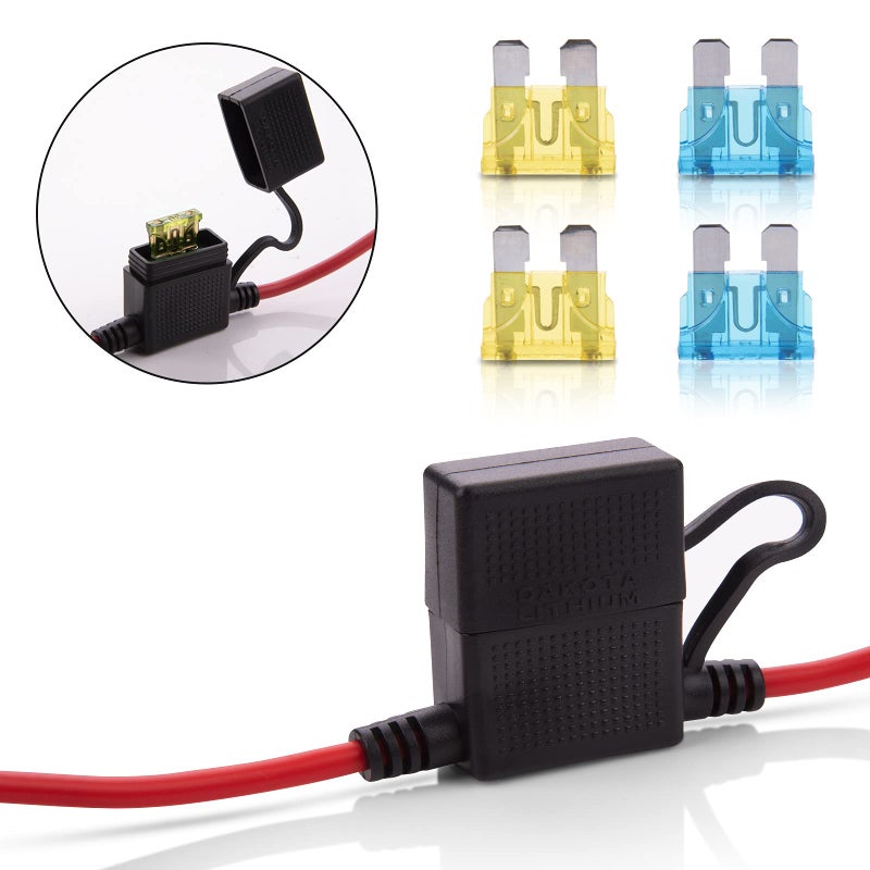 iGreely 10 Gauge Fuse Holder - 10 AWG Inline Heavy Duty Wire Fuse Holder with 30 AMP ATC/ATO Blade Fuses for Automotive Car Motorcycle Marine RV 2Ft/60CM - Image 3