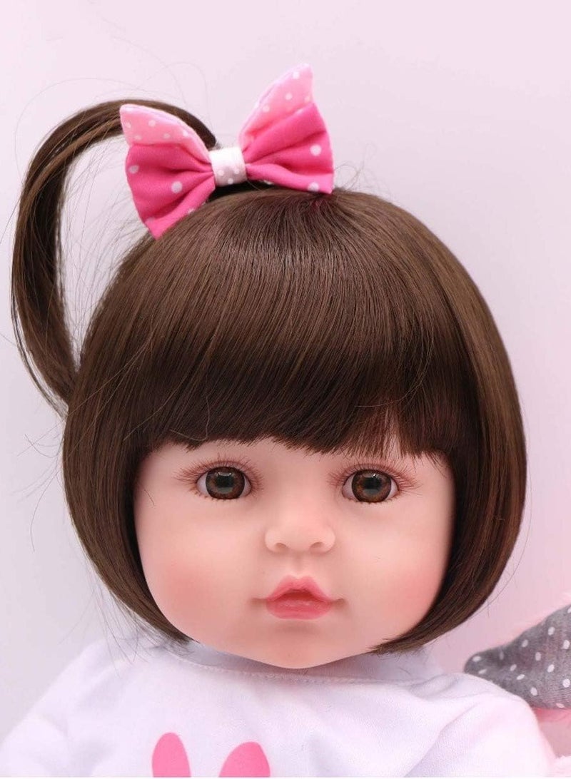 Reborn Baby Doll With Plush Toy 19Inch Eye Color Selection, Pacifier And Bottle 19inch  - Image 5
