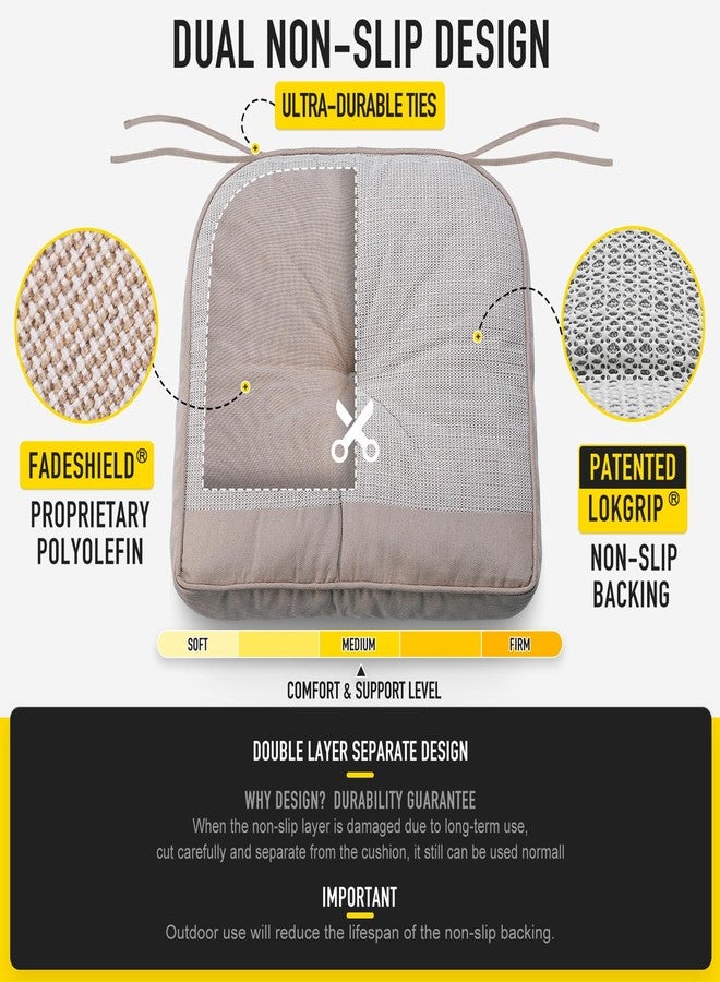 SUNROX Memory Foam Jumbo Rocking Chair Cushions, FadeShield Water Resistant Non Slip Durable Tufted Pads, Set of Seat & Back Cushion with Ties for Indoor/Outdoor Rocker, 2 Piece, Husk Birch - Image 5