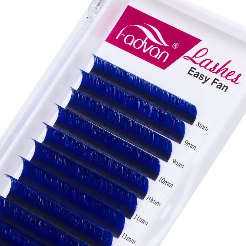 FADVAN Easy Fan Color Volume Eyelash Extensions Blue 007mm C Curl 814mm FADVAN Color Lashes Individual Lashes Extensions 3D 4D 5D 6D 8D 10D Russian Self Fanning Volume Eyelash Blue 007C 814mm