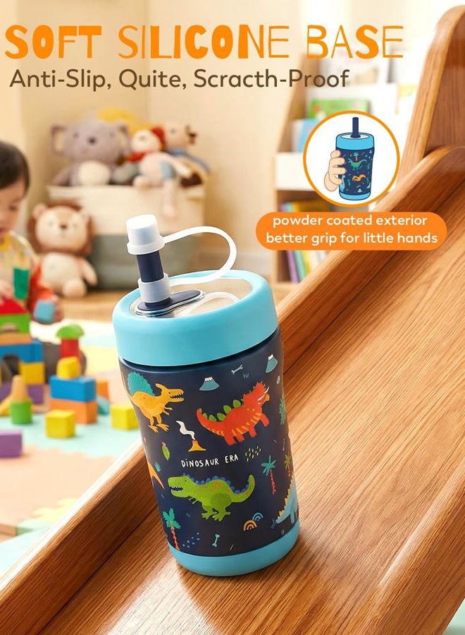 Zukro Kids Insulation Stainless Steel Tumbler with Spill Resistant Flexible Straw, Kids Water Bottle, Great for Travel, Dishwasher Safe, 12 Oz, Mint - Image 4