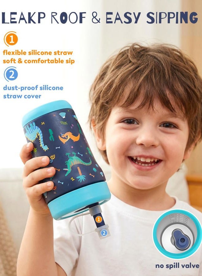 Zukro Kids Insulation Stainless Steel Tumbler with Spill Resistant Flexible Straw, Kids Water Bottle, Great for Travel, Dishwasher Safe, 12 Oz, Mint - Image 5