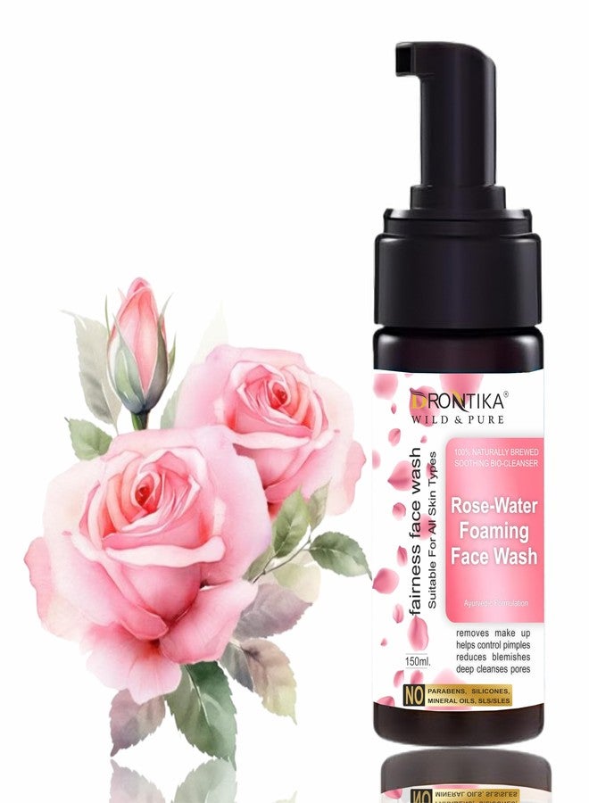 Drontika Wild & Pure Rose Brightening Foaming Face Wash| Ayurvedic and Organically Pure| 100% Natural Extracts| Suitable for All Skin Types | 150mL - Image 3