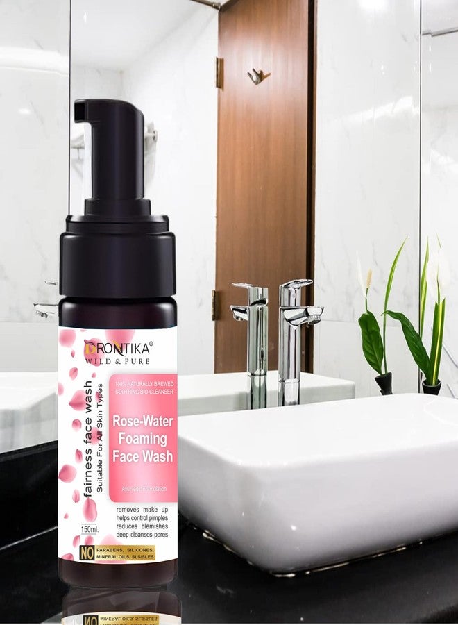 Drontika Wild & Pure Rose Brightening Foaming Face Wash| Ayurvedic and Organically Pure| 100% Natural Extracts| Suitable for All Skin Types | 150mL - Image 4