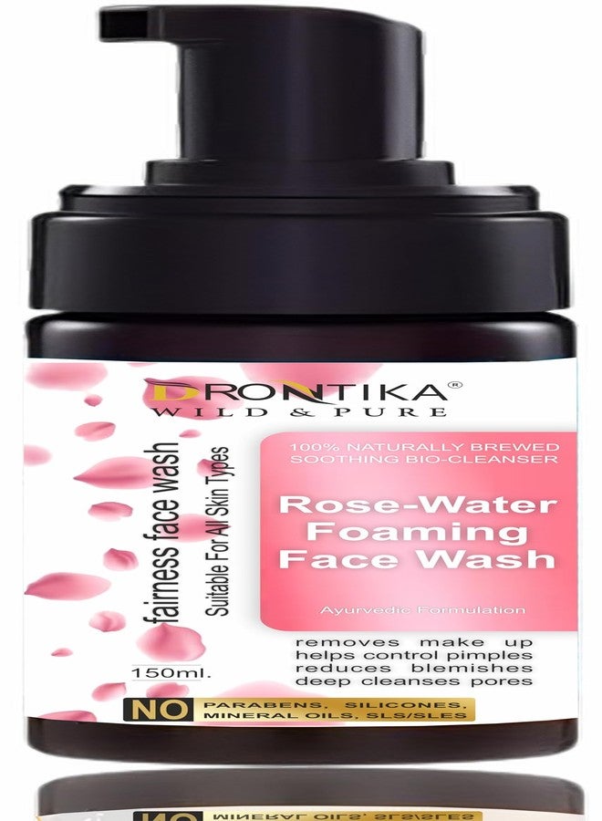 Drontika Wild & Pure Rose Brightening Foaming Face Wash| Ayurvedic and Organically Pure| 100% Natural Extracts| Suitable for All Skin Types | 150mL - Image 1