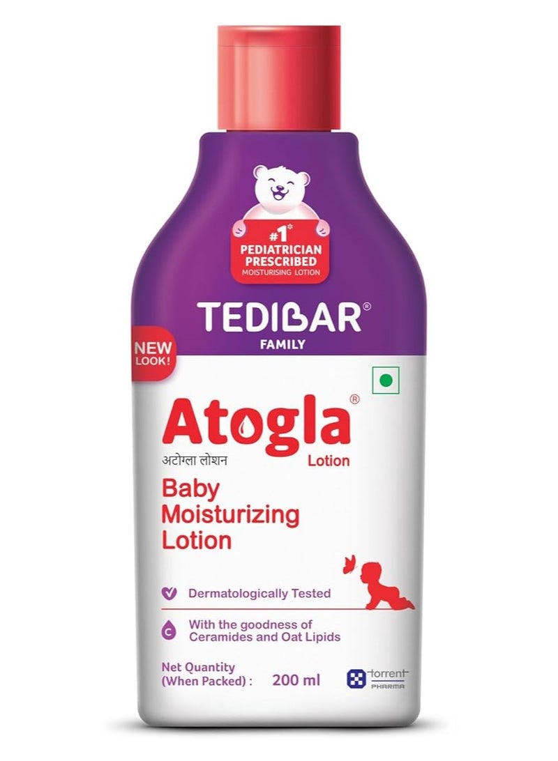 Atogla Baby Lotion 200ml from Tedibar Family | No. 1* Pediatrician prescribed Moisturising Lotion- By Torrent Pharma