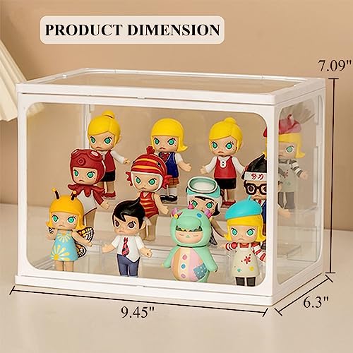 WMM Glass Display Case for Figures with Light 2 Tier Clear Display Stand for Collectibles Stackable Assemble Display Box for Action Figures Toys Dustproof Clear Storage Box Showcase for Pop Mart - Image 5