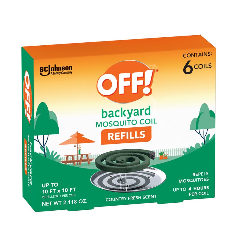 OFF! Backyard Mosquito Repellent Coil Refills, Perfect for Outdoor Patios Country Fresh Scent, 6 Count - Image 1