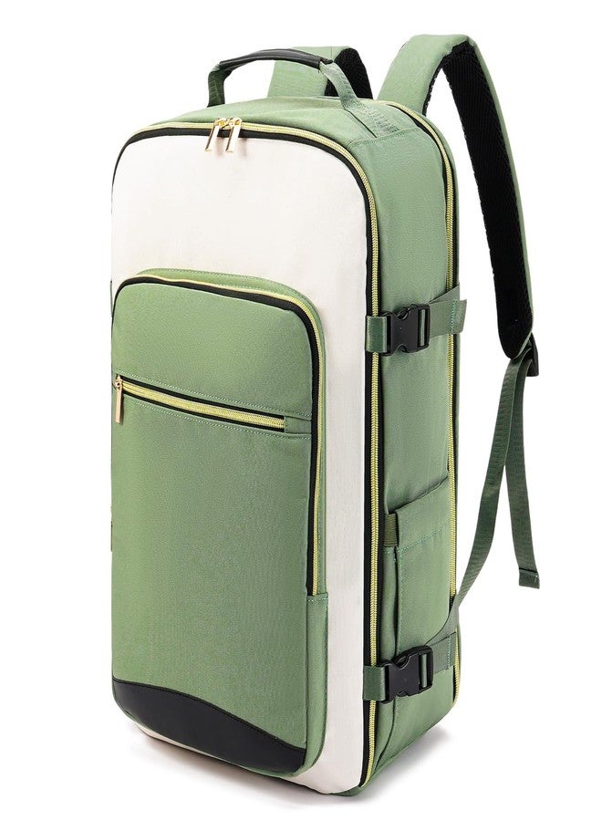 GAEKEAO Travel Backpack for Women & Men Carry on Backpack fits 17" Laptop Flight Approved Personal Item Travel Bag with 3 Packing Cubes，Business Causal Weekender Green - Image 1
