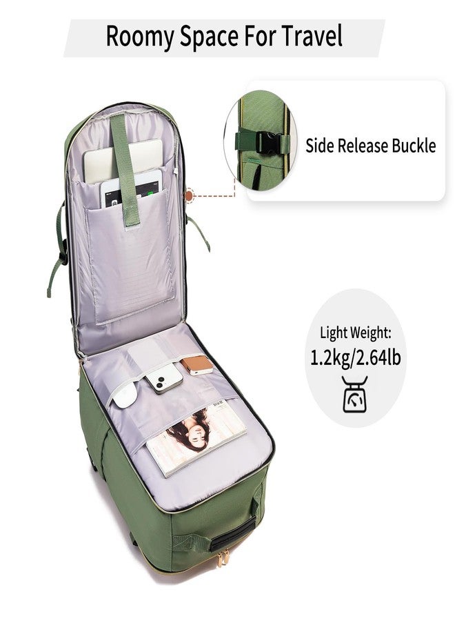 GAEKEAO Travel Backpack for Women & Men Carry on Backpack fits 17" Laptop Flight Approved Personal Item Travel Bag with 3 Packing Cubes，Business Causal Weekender Green - Image 5