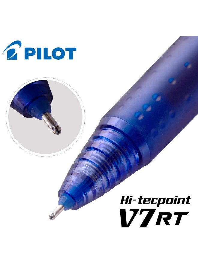بايلوت قلم حبر جاف بايلوت هاي-تيك بوينت V7 RT، برأس رفيع، 0.7 مم، حبر سائل نقي، قابل للسحب، بمقبض مطاطي مُغَيَّر | حبر أزرق، عبوة من 12 قلمًا - Image 2