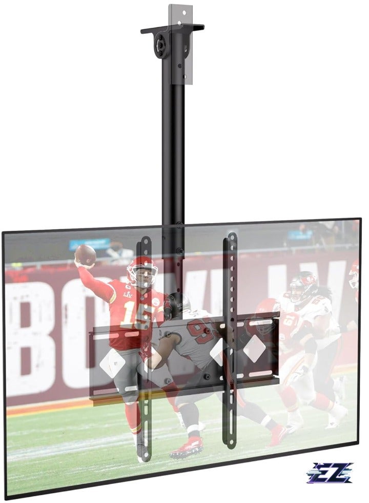 ELTRAZONE Ceiling TV Mount Bracket - Hanging TV Mount Fits Most 26-65 inch LED, LCD, OLED, Plasma Flat Screen TVs - Adjustable Height Full Motion 360° Rotation Tilting Swiveling Flip Down TV Mount - Image 1