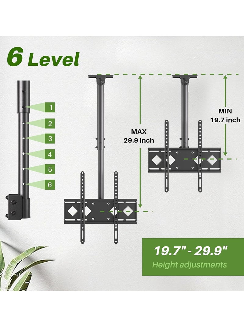 ELTRAZONE Ceiling TV Mount Bracket - Hanging TV Mount Fits Most 26-65 inch LED, LCD, OLED, Plasma Flat Screen TVs - Adjustable Height Full Motion 360° Rotation Tilting Swiveling Flip Down TV Mount - Image 3