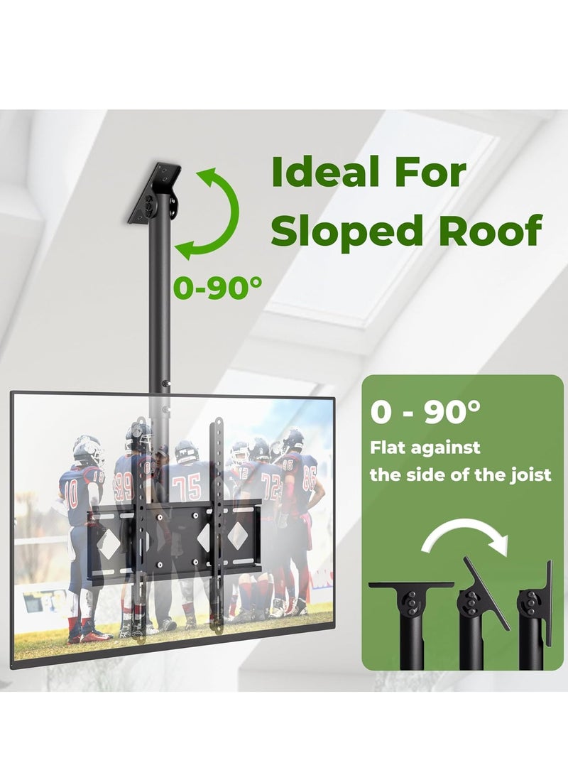 ELTRAZONE Ceiling TV Mount Bracket - Hanging TV Mount Fits Most 26-65 inch LED, LCD, OLED, Plasma Flat Screen TVs - Adjustable Height Full Motion 360° Rotation Tilting Swiveling Flip Down TV Mount - Image 5