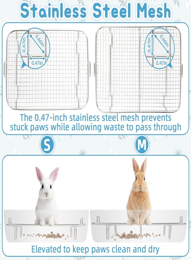 BWOGUE Stainless Steel Rabbit Litter Box with Sifting Tray, Metal Grids Bunny Litter Box, Small Animal Toilet Pan Steel Grid for Adult Guinea Pigs, Chinchillas, Ferrets, Easy to Clean, Odor Control - Image 4