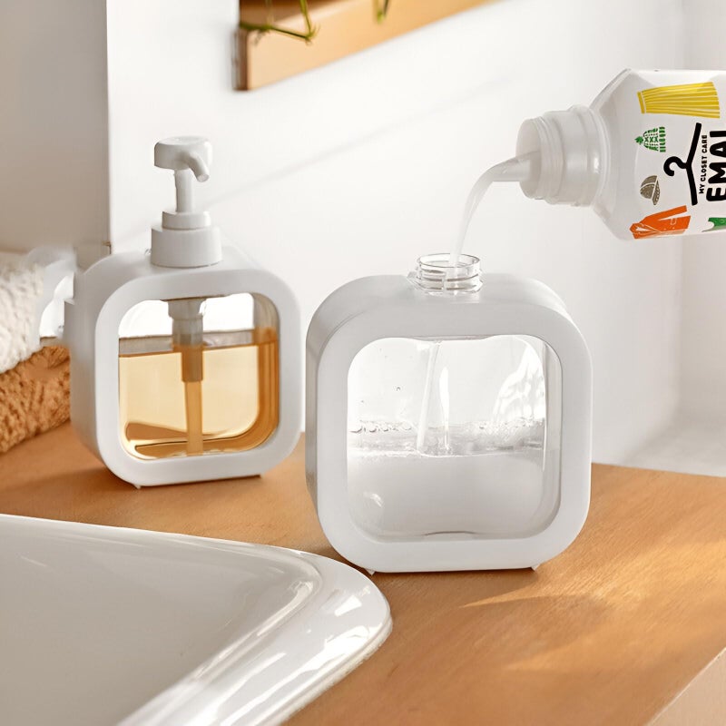 Dustex Dustex 300ml Plastic Empty Hand Liquid Soap Dispenser Bottle | Handwash Bottle for Wash Basin | Refillable Shampoo Lotion Bottle with Pump Head, Ideal for Kitchen Bathroom & Sink or Shower  - Image 2