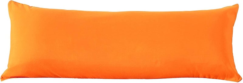 Cottonfry Ultra Soft Velvet Body Pillow Cover/Case Pillowcase with Hidden Zipper, Zippered Body Pillow Case (Orange, 20x54) - Image 3