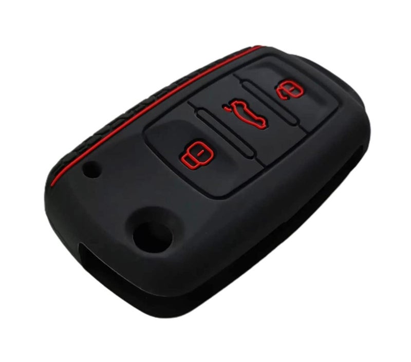 REPROTECTING Silicone Rubber Key Fob Cover Compatible with 2006-2015 VW Volkswagen Beetle CC Eos GTI Golf Jetta Passat Rabbit Tiguan Touareg NBG735868T HLO1J0959753AM HLO1J0959753DC NBG0100180T - Image 4