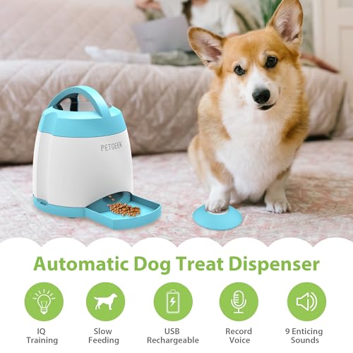 PETGEEK Dog Food Dispenser Toy Treat Dispensing Dog Toys for IQ Training Interactive Puzzle Toys to Keep Them Busy 3000mAh USB Rechargeable Pet Treat Dispenser with Push Remote Button 400ml - Image 3