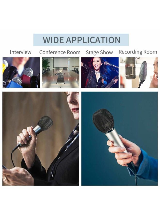buluker LDS-JL 200 Pcs Disposable Microphone Cover Non-Woven Handheld Microphone Windscreen Protective Cap for Recording Room, KTV and Any Shared Environment (Black) - Image 4